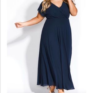 City Chic Sweet Wishes Maxi Navy